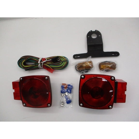 Incandescent Over 80" Trailer Marker Stop Brake Turn Tail Light Kit / Wiring