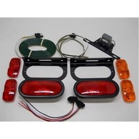 Incandescent Trailer Marker Brake Turn Tail Light Kit / Wiring / License Light
