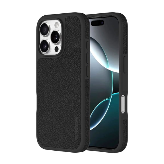 Incase iPhone 16 Pro ICON Case with MagSafe Obsidian Pebbled Plant Leather