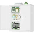 thumbnail interactive-video image 1 of Metal Storage Cabinet With Lock, 71" Tall Black Garage Cabinet With 2 1 of 14