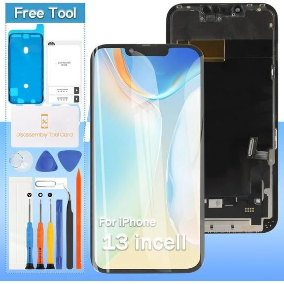 (Incell) Screen Replacement for iPhone 13 A2482,A2631,A2634,A2635,A2633 6.1" 3D LCD Touch Display Touch Digitizer Assembly | Free Tools | Protective Film