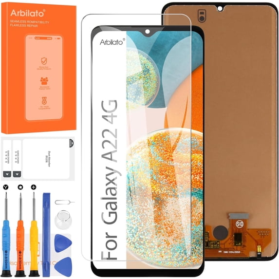 Incell Screen for Samsung Galaxy A22 4G Screen Replacement for Samsung A225 LCD Screen SM-A225F,SM-A225M Touch Display Digitizer Assembly Repair Parts (Black with Frame)