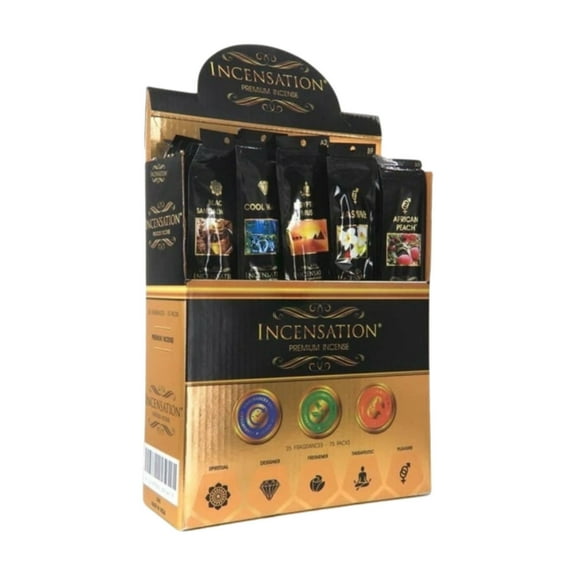 Incensation Premium Hand-Dipped Incense Sticks 12 x 75 Packs (900 Sticks Total)