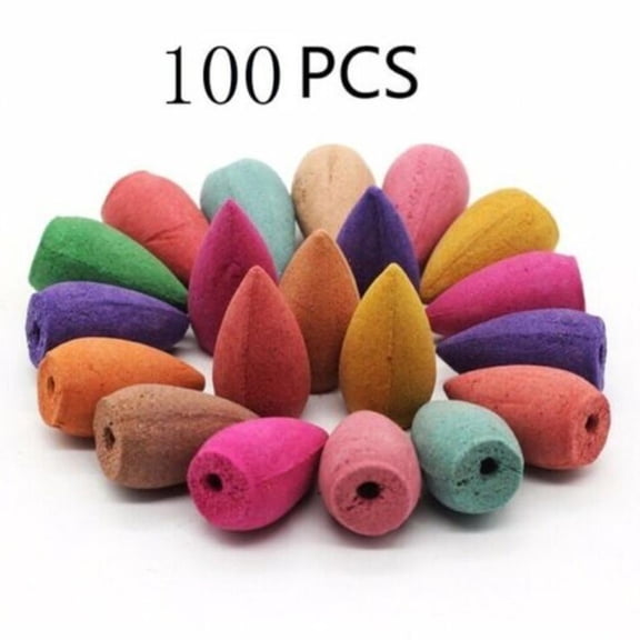 Incense Cones, 100 Count Bulk Backflow Incense Cones, Handmade Scented Fragrance for Scented, Incense Refills for Home Fragrance and Relaxation, Multipurpose for Yoga, Spa, Home