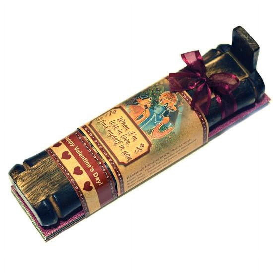 Incense Gift Set - Bamboo Burner + 3 Harmony Incense Packs for Romance & Love Greeting - Lost in Love