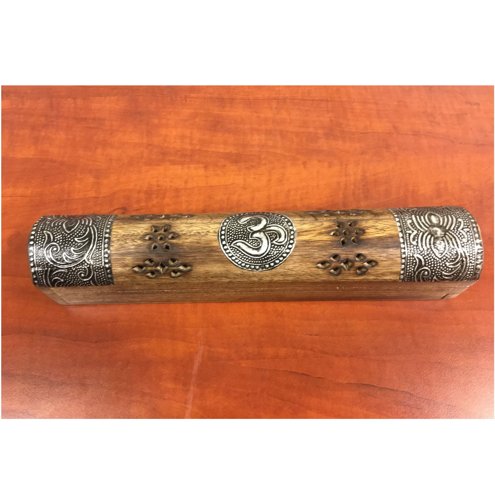 Incense Holder Burner Box with Om Symbol Made in India from Mango Wood New