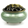 thumbnail image 1 of Incense Holder Burner, Ceramic Censer with Cotton Bottom Shield,would be Great to used in Bedroom, Meditation room, Yoga room, Bathroom(Green), 1 of 7
