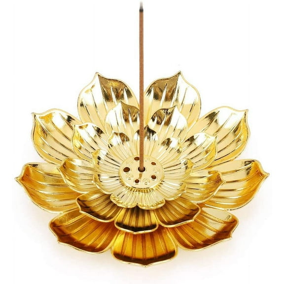 Incense Holder, Lotus Stick Incense Burner, Incense Holder for Stick/Coil/Cone Incense with Ash Catcher