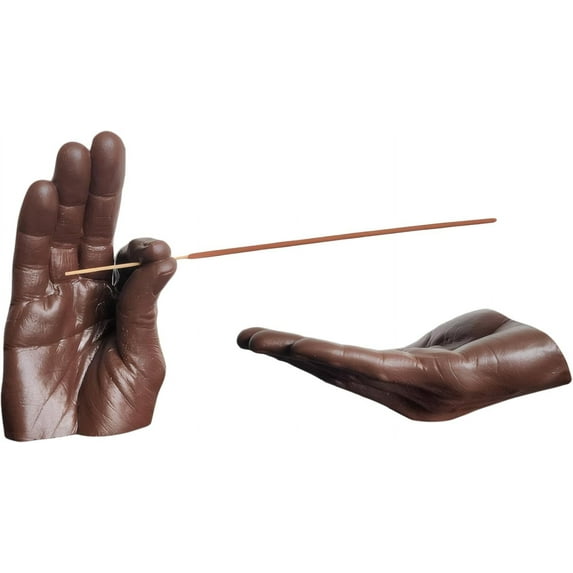 Incense Holder for Sticks:Hand Resin Incense Cone Holder Creative and Interesting,Incense Burner Holder Suitable for Meditation Rest Yoga Spa,Incense Stick Holder for Friends (Brown)