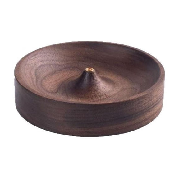 Incense Holder for Sticks, Round Wooden Incense Burner for Sticks,Handcrafted Natural Aroma Diffuser Bowl,Ash Cather and Aromatherapy Ornament Home Dcor
