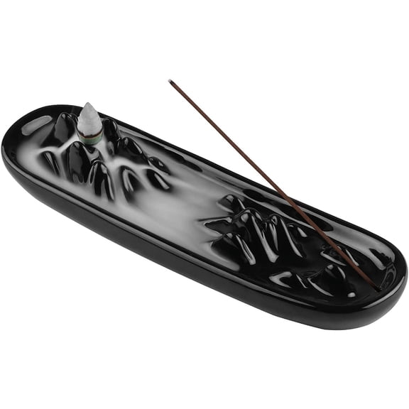 Incense Holder Waterfall - Ceramic Cone Backflow Incense Burner Smoke Fountain, Back Flowing Incense Diffuser Ornament for Aromatherapy/Yoga/Home Decor