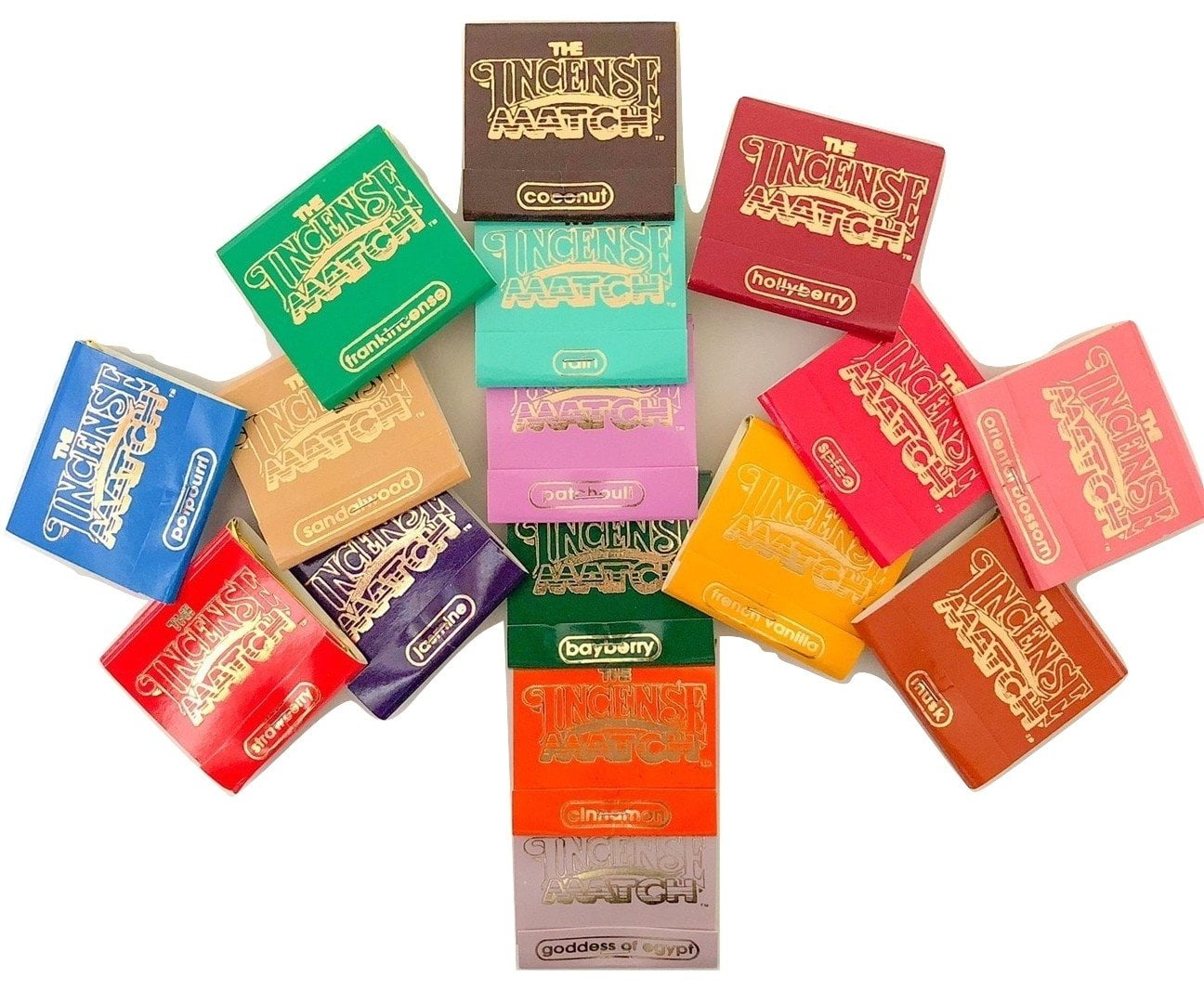Incense Matches: Lot of 10 Assorted Variety Scented Match Books, 300 strikes!