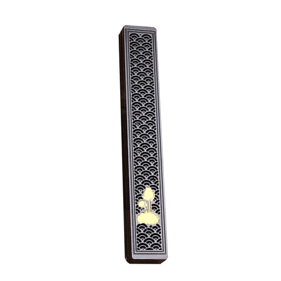 Incense Stick Holder Handmade Cloud/Lotus Pattern Meditation Rectangle Creative Aromatherapy Incense Box Burner Buddhist Utensils-Black,Little Flower