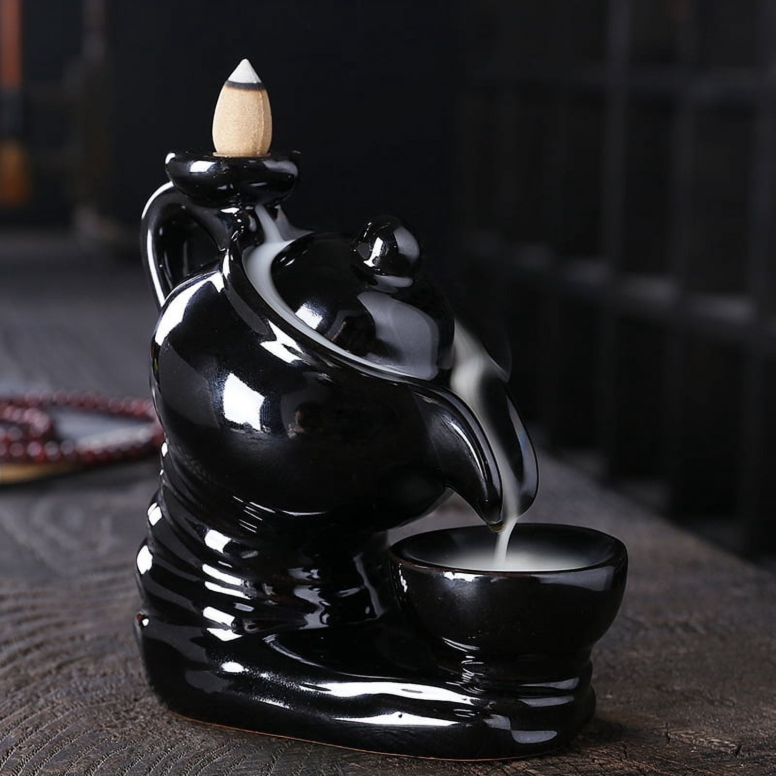 Incense Stick Holder Meditation Accessories Ceramic Backflow Aromatherapy Stove Room Decoration Crafts Creative Teapot Sandalwood Stove Incense Holder for Sticks