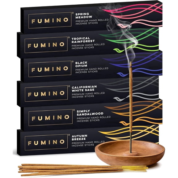 Incense Sticks 84 Pack 6 Scents - Natural Handmade Low-Smoke, 25-Min Burn