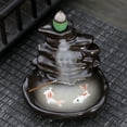 thumbnail image 1 of Incense Waterfall, Gaqring Ceramic Backflow Incense Burner, Beautiful Scenery Aromatherapy Ornament Home Yoga Decoration, Brown, 1 of 7