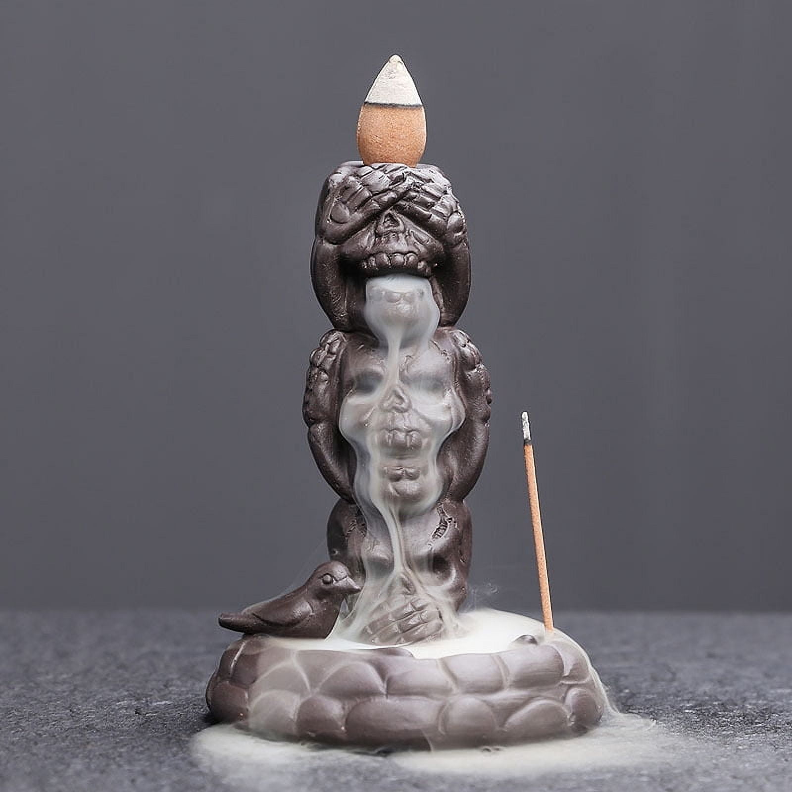 Incense Waterfall, Skull Backflow Incense Holder, Halloween Incense Burner, Decorative Skull Incense Holder, Backflow Incense Burner, Skull Incense Waterfall, Halloween Skull Decor