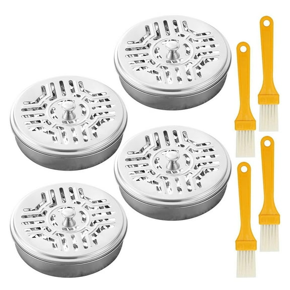 Coil 4pc Stainless Steel Coil Portable Coil Holders And Heat Coil With 4 Brushes Stainless Steel Brush