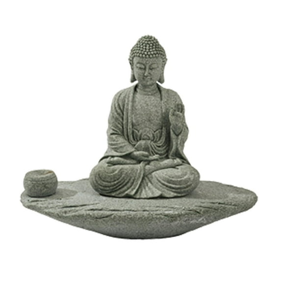 Incenses Burner with Buddha Figurines Incenses Sticks Holder Decor Decoration Decorative Sculpture for Desk Hotel Table Centerpiece Yoga Fearless