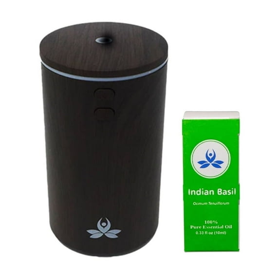 Incensesticks USB Car Diffuser, MANAM, 100 ml, Black, Includes 10 ml Indian Basil Essential Oil