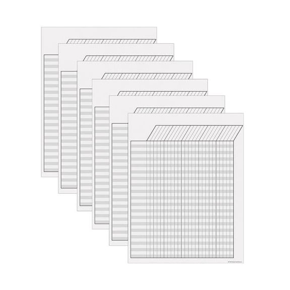 Incentive Chart Dry Erase, White - Pack of 6