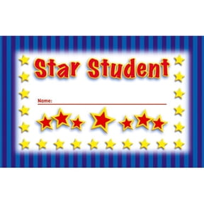 Incentive Punch Cards Star Student - 36 Per Pack - Pack of 6