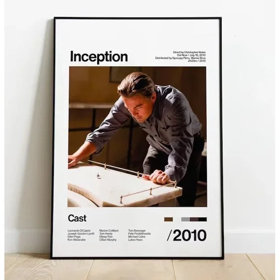 Inception 2010 Poster Home Decor Office Wall Art Living Room Decor, Paper Poster Only