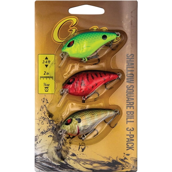 Inception Outdoors Inception Chubbs Shallow Square Bill Fishing Lure Kit - Pack of 8
