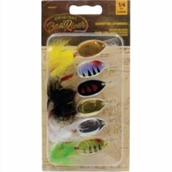 Inception Outdoors SouthBend Spinner With Dressed Treble Hooks Fishing Lure Kit - Pack of 10