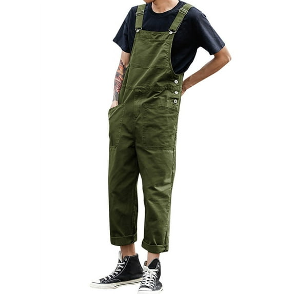Incerun Men's Cargo Solid Color Overall, Size L