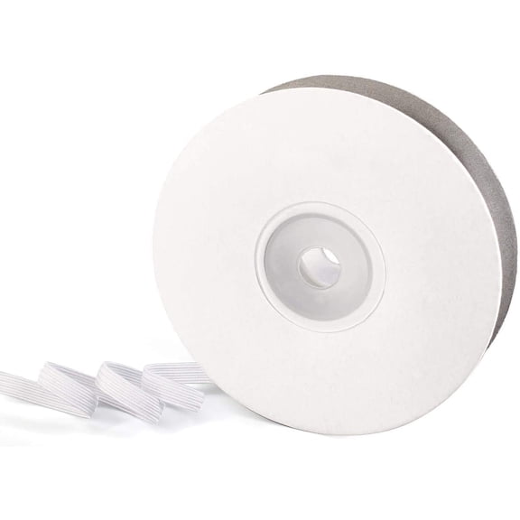 ¼ Inch by 10 Yard Elastic Bands for Sewing. Flat Braided Cord with Strong Elasticity. Soft Fabric, and Smooth Surface for Comfort Wearing. Perfect for DIY Mask, Waistband, Clothes. (Off-White)