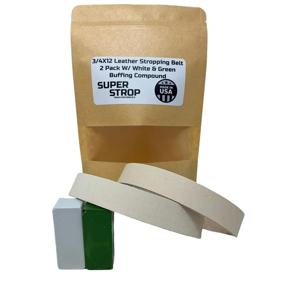 Inch 2 Pack Leather Honing Polishing Belt   with White  Green Compound Fits Ken Onion Work