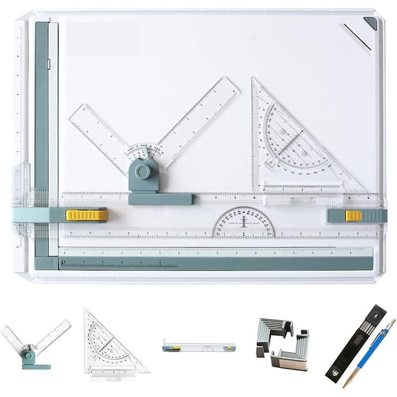 Inch A3 Drawing Board Drafting Table Multifunctional Drawing Board Table with Clear Rule Parallel Motion and Angle Adjustable Measuring System