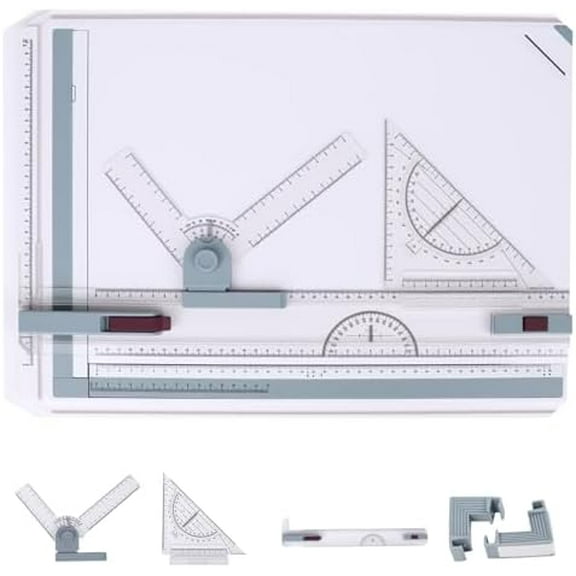 Inch A3 Drawing Board, Multifunctional Drafting Table with Clear Scale Lines and Adjustable Measuring System Angle, Drawing Board Graphic for Architectural Sketch$$Art & Craft