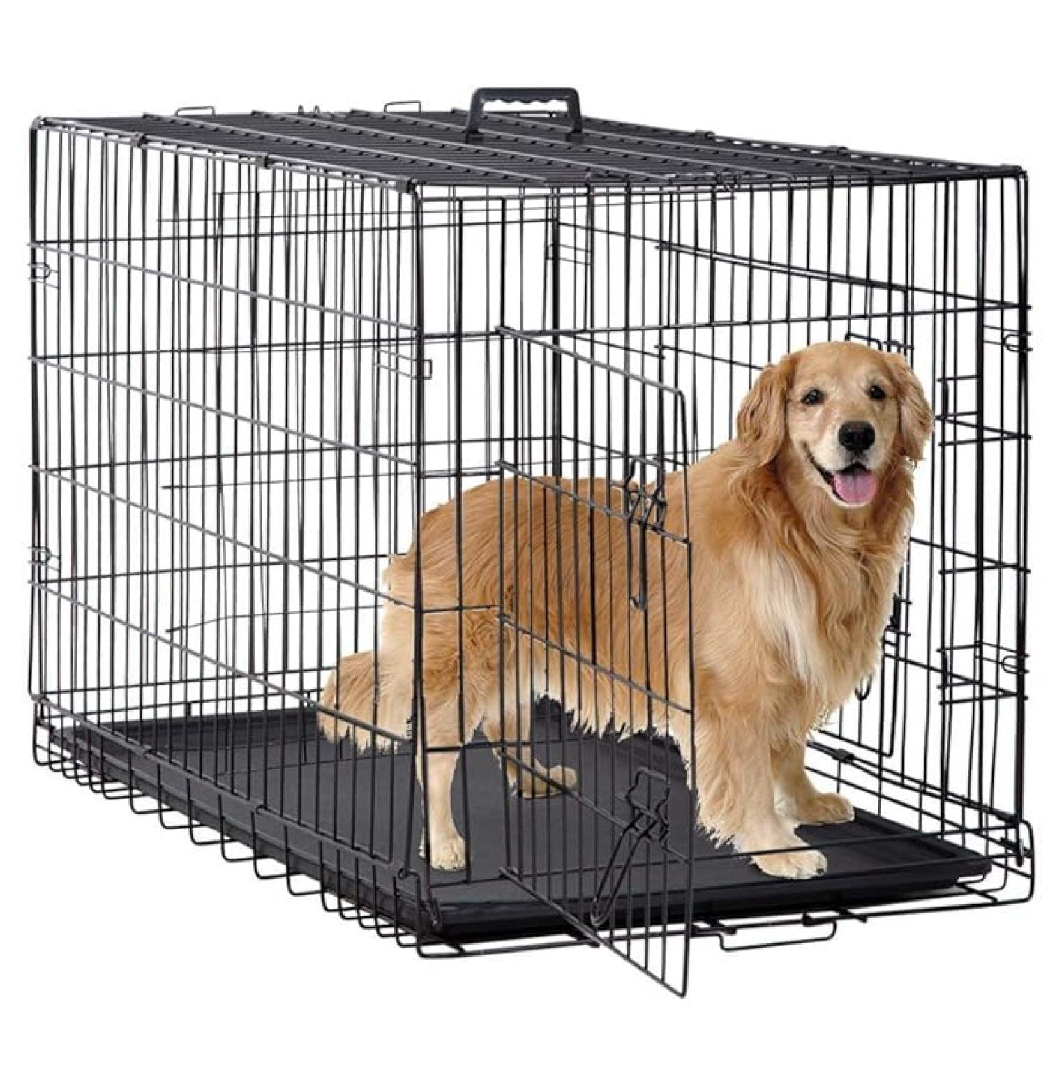 View of Inch Extra Large Dog Crates with Double Door,Divider Panel,Handle ...
