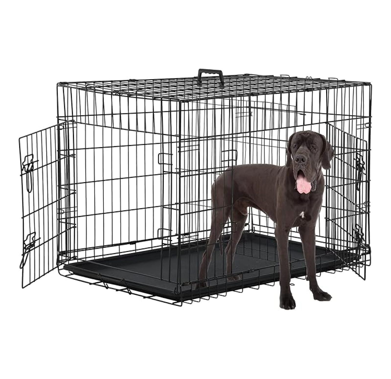 Inch Extra Large Dog Crates for Medium Dogs Double-Door Folding XXL Dog ...