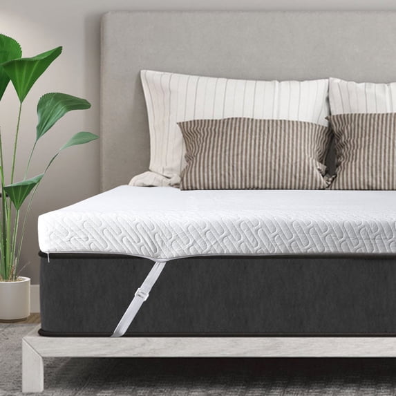 3 Inch Gel Memory Foam Mattress Topper Queen Size Pressure Relief Cooling Pad High Density Bed Topper (with Removable & Washable Bamboo Cover)