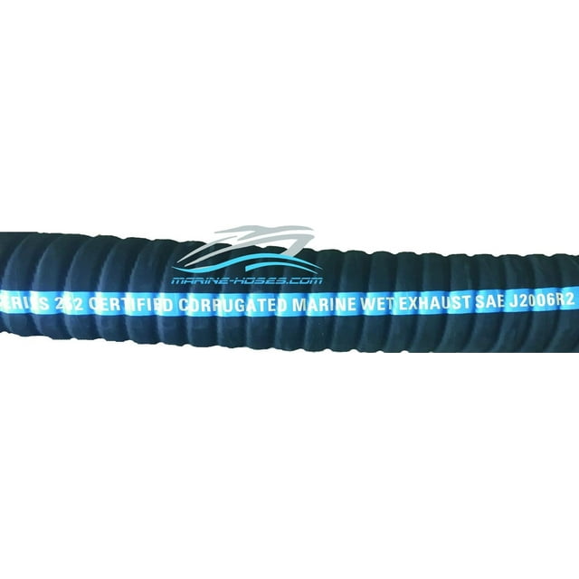 Inch ID MARINE WET EXHAUST HOSE CORRUGATED HARDWALL WIRE REINFORCED By