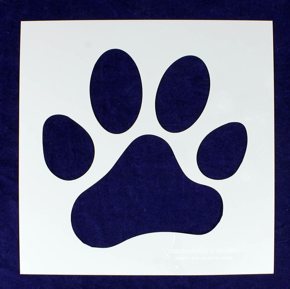 Inch Large Dog Paw Print Stencil Mylar 1 Piece of 14 Mil Painting