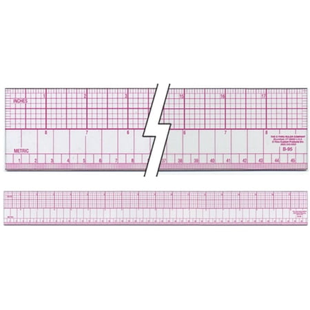 Inch & Metric Beveled Ruler 18"-