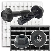 Inch / Metric Flange Frame Bolt Screws & Lock Nut Assortment with 40 Hole Bin - 1176 Pieces