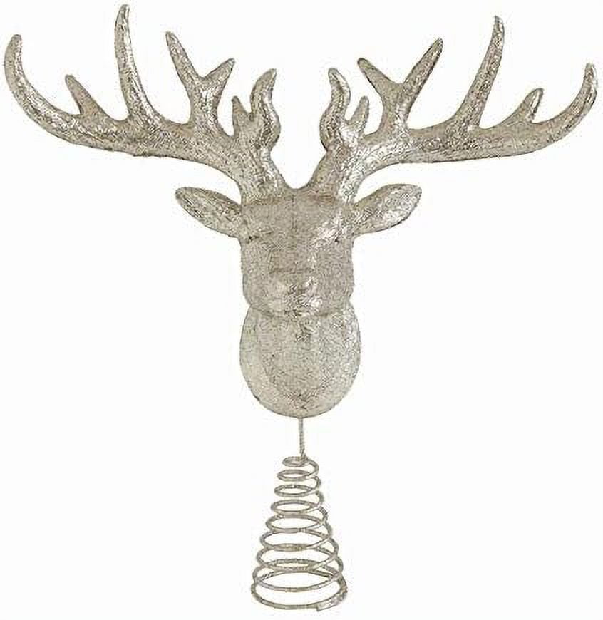 Inch Plastic Deer Tree Topper, Champagne Glitter