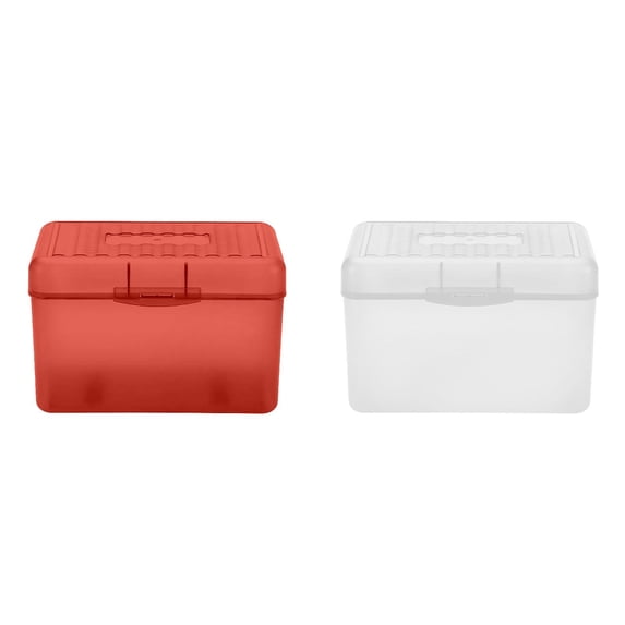Inch Plastic Index Card Storage Boxes, Multipurpose Organizer for Flashcards, Recipe Cards, Business Cards & Notecards Study Office Kitchen Supplies