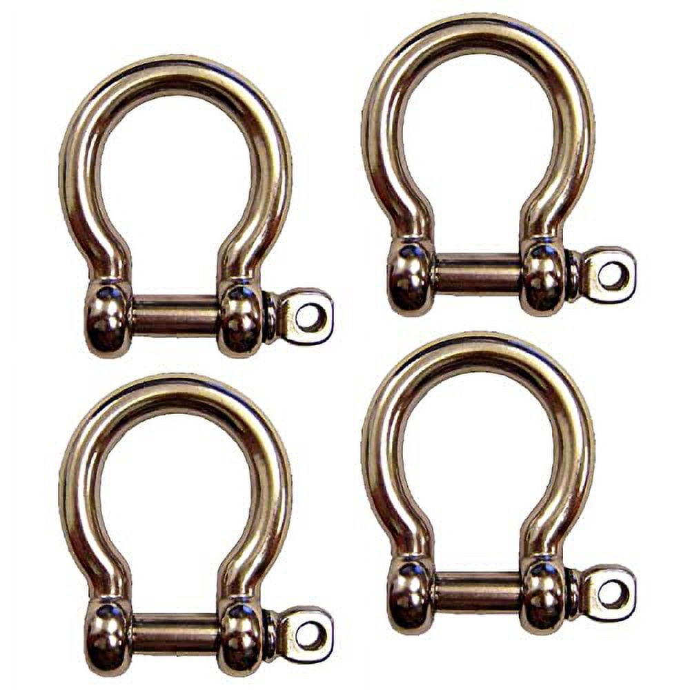Inch Stainless Steel Type 316 Pin Bow Shackles In A 4 Pack Each With inch-stainless-steel-type-316-pin-bow-shackles-in-a-4-pack-each-with
