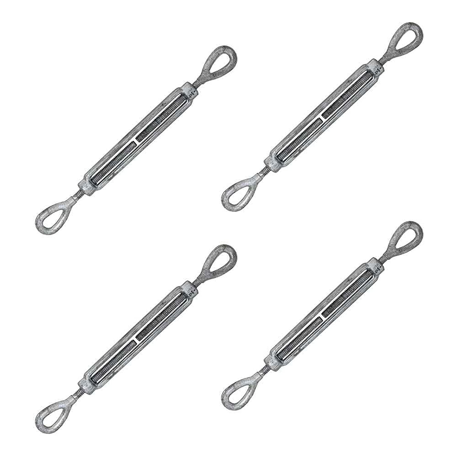 Inch X 12 Inch Hook And Hook Galvanized Turnbuckle, Working Load Limit 1 500 Pounds 4 Pack Es Tower Spension Mining Rigging Tensioning