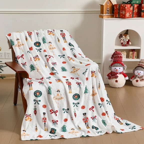 Inches Nutcracker Ballet Christmas Throw Blanket