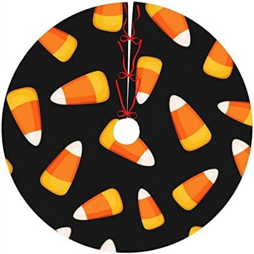 Inches Tree Skirt Halloween Candy Corn Christmas Tree mat for Holiday