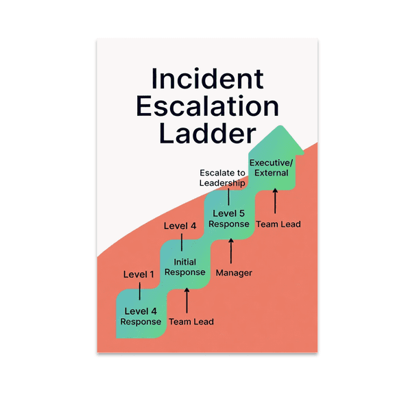 Incident Escalation Ladder Flowchart Poster - Office Decor - 13x19 Poster Print