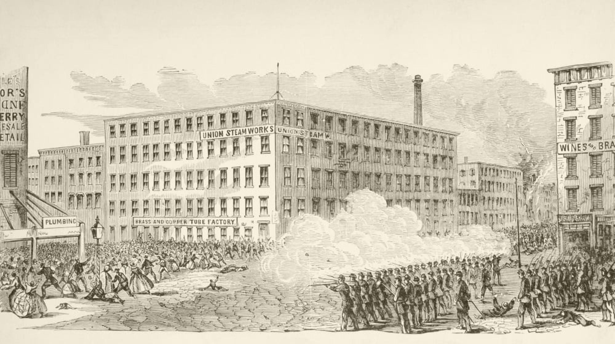 The Incident In Second Avenue During The New York Draft Riots July 1863 During The American Civil War From A 19Th Century Illustration Canvas Art - Ken Welsh Design Pics (19 x 11)