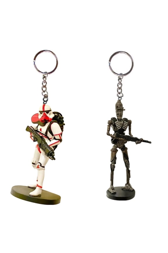 Incinerator Stormtrooper & IG - 11 Key Ring PVC Figure Figurine Mandalorian 4 New